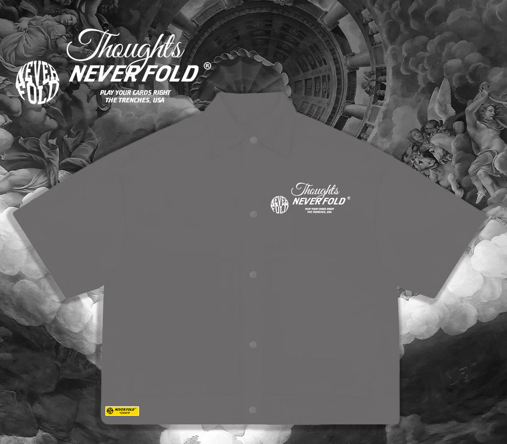 Thoughts Never Fold Button Up (Gray)